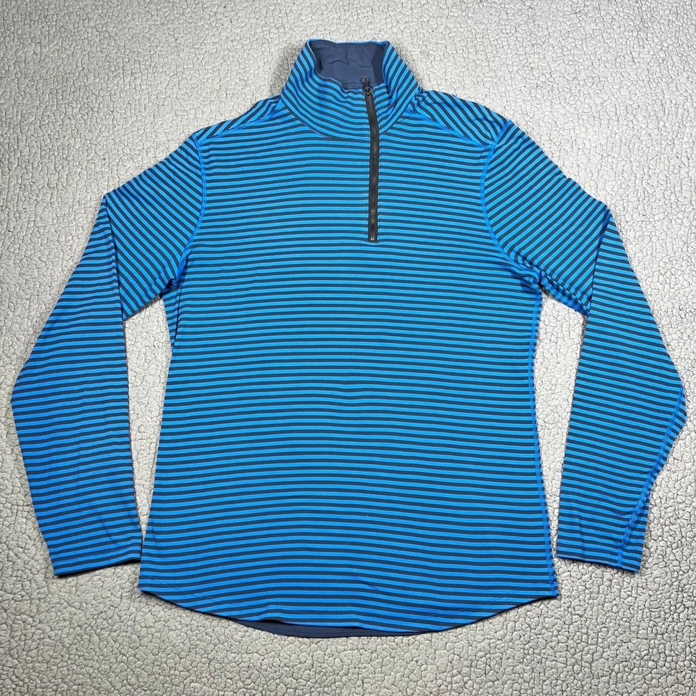lululemon athletica Blue & Navy Striped Quarter-Zip Pullover